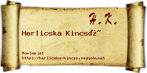 Herlicska Kincső névjegykártya